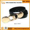 Black PU Fancy Buckle Metal Press Buckle Cute Women Skinny Belt